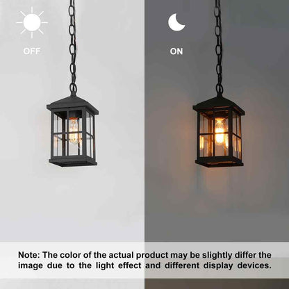 LNC Modern Black Outdoor Pendant Light 1-Light Farmhouse Hanging Lantern