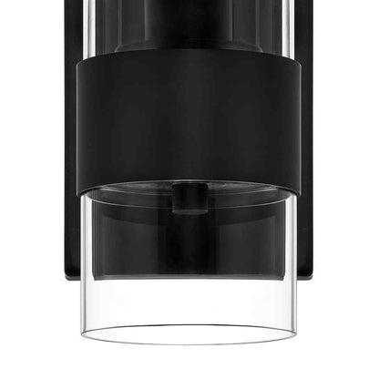 Hampton Bay Denbeck 4.5 in. W Matte Black 1-Light Sconce Clear Glass