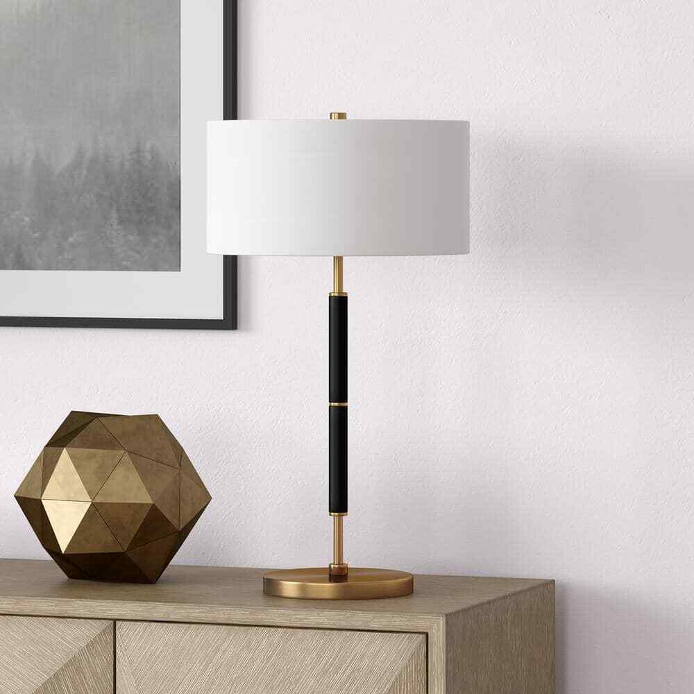 Meyer&Cross Simone 25 in. Brass and Black Table Lamp TL0322