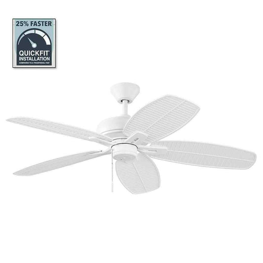 Hampton Bay Cartrella 52 in. Indoor/Outdoor Matte White Ceiling Fan