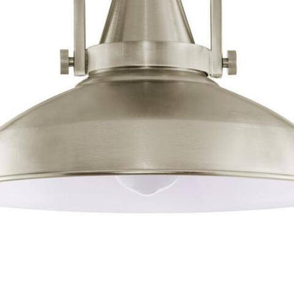 Hampton Bay Wilhelm 12 in. 1-Light Brushed Steel Semi-Flush Mount Ceiling Light