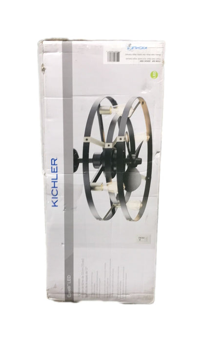 KICHLER Cavelli 13 in. LED Indoor Satin Black Ceiling Fan with Light Wall Switch