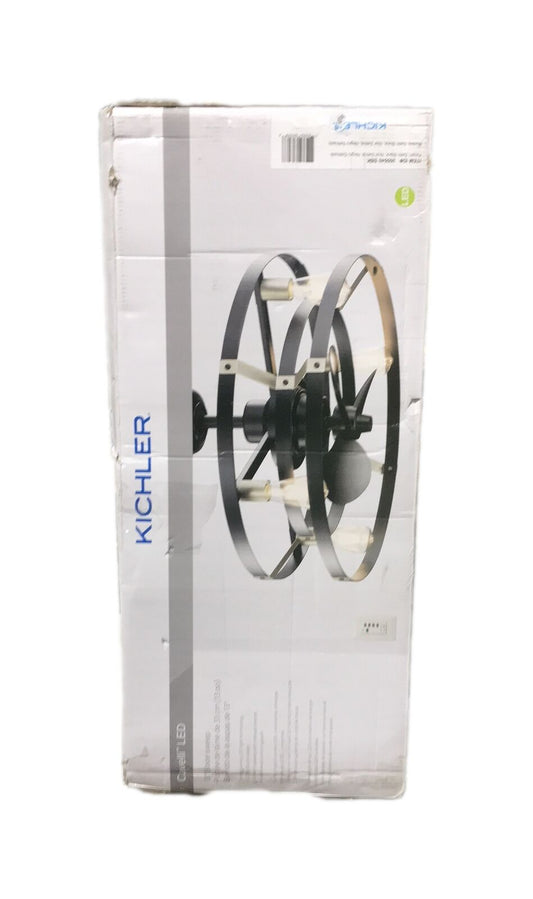 KICHLER Cavelli 13 in. LED Indoor Satin Black Ceiling Fan with Light Wall Switch