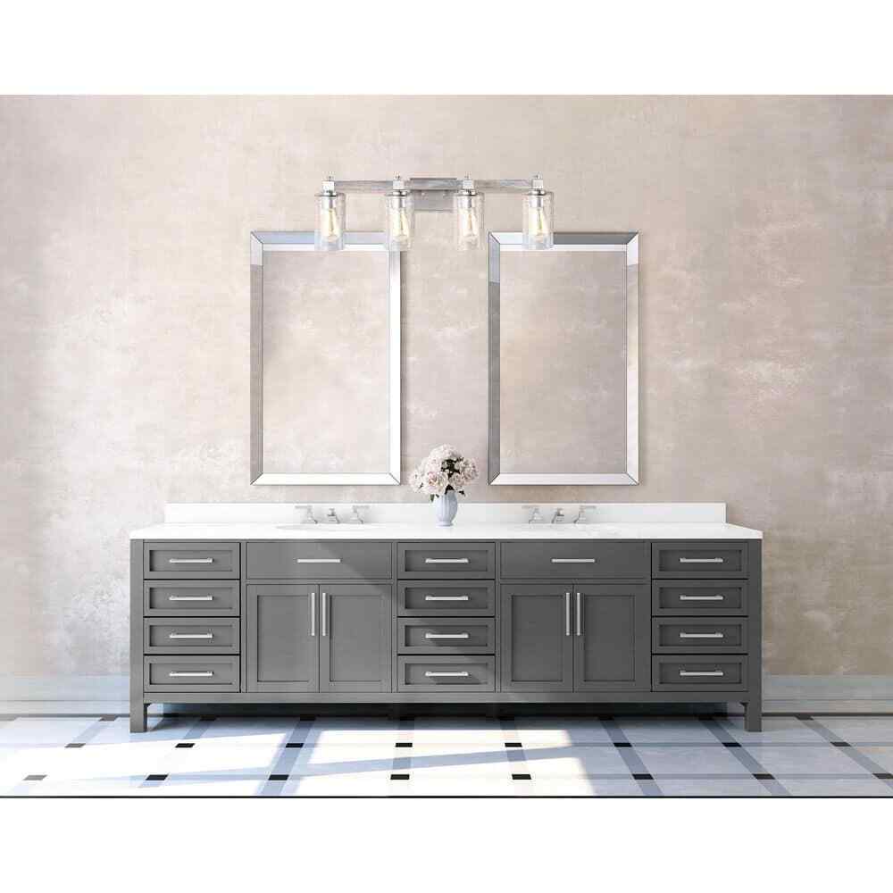 Eglo Westbury 30.8 in. 4-Light Vanity Light Nickel w/ Painted Grey Driftwood