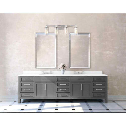 Eglo Westbury 30.8 in. 4-Light Vanity Light Nickel w/ Painted Grey Driftwood