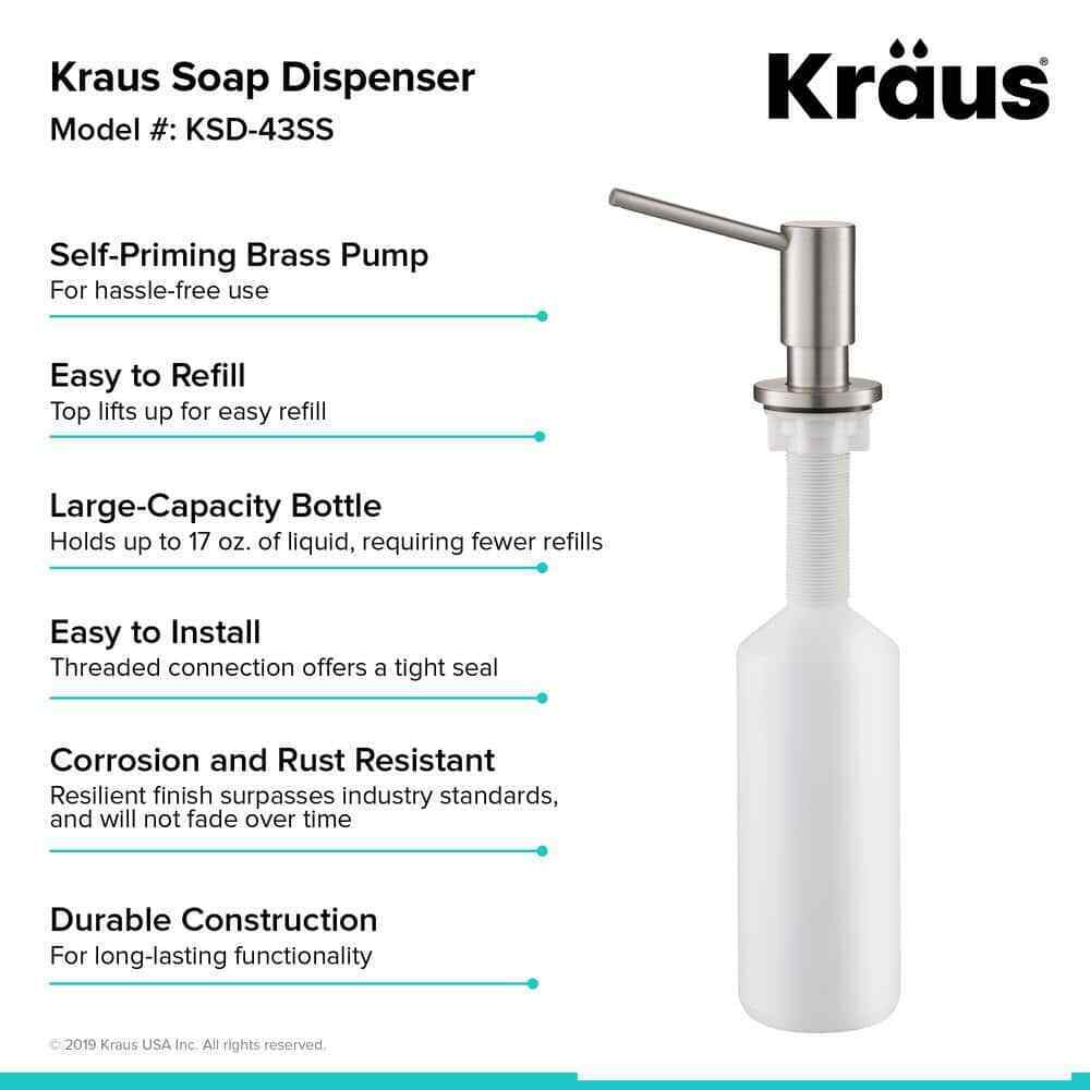 KRAUS Kitchen Soap and Lotion Dispenser in Stainless Steel KSD-43SS