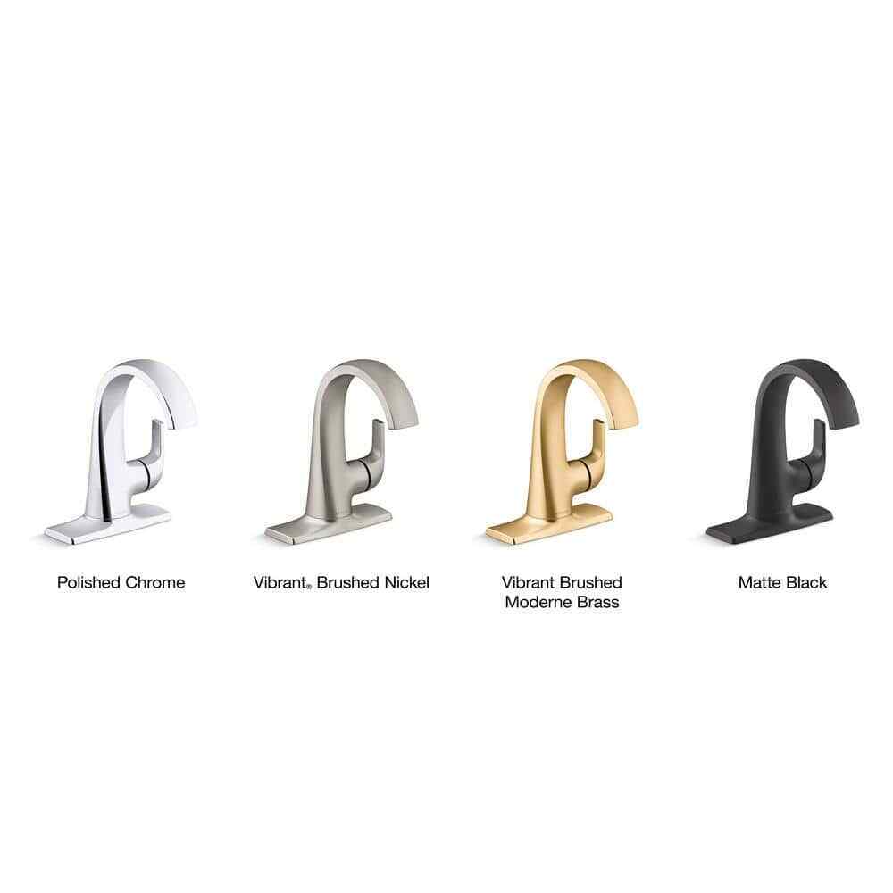 KOHLER Cursiva Single Handle Single Hole Bathroom Faucet, Vibrant Brushed Nickel