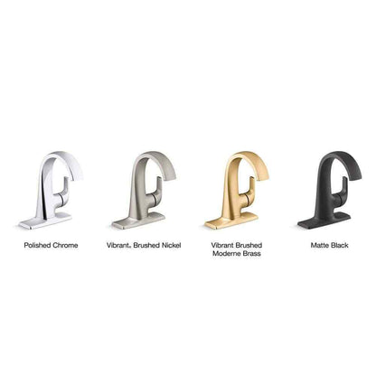 KOHLER Cursiva Single Handle Single Hole Bathroom Faucet, Vibrant Brushed Nickel