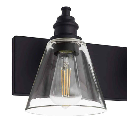 Hampton Bay Manor 24 in. 3-Light Matte Black Industrial Bathroom Vanity Light