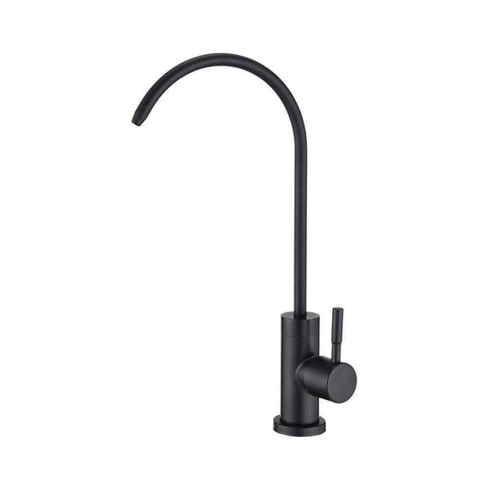 Single-Handle Stainless Steel Kitchen Water Filter Faucet in Matte Black