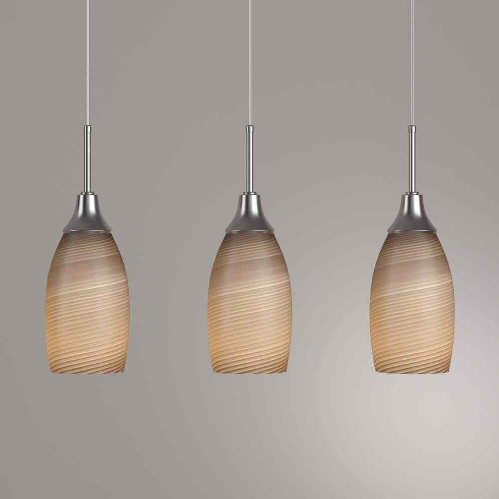 Peak 3-Light Nickel and Brown Pendant 1935-P3