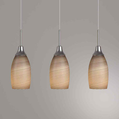 Peak 3-Light Nickel and Brown Pendant 1935-P3