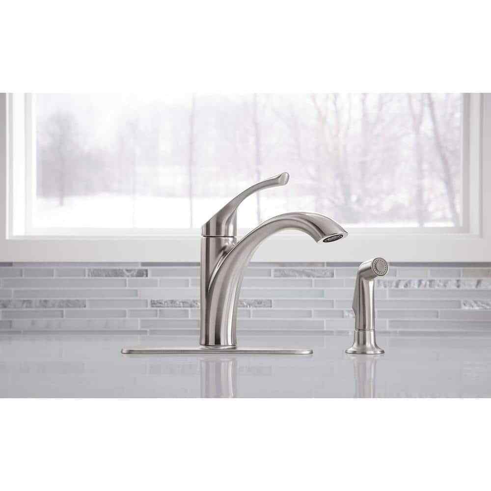 KOHLER Mistos Single-Handle Standard Kitchen Faucet w/ Side Sprayer