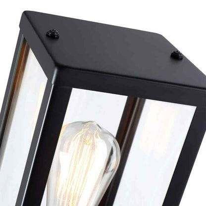 Hukoro Matte Black Metal Hardwired Outdoor Weather Resistant Post Light 2-Pack