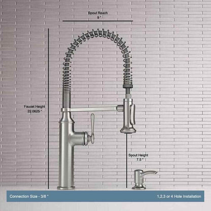 KOHLER Sous Pro-Style Single Handle Pull Down Sprayer Kitchen Faucet