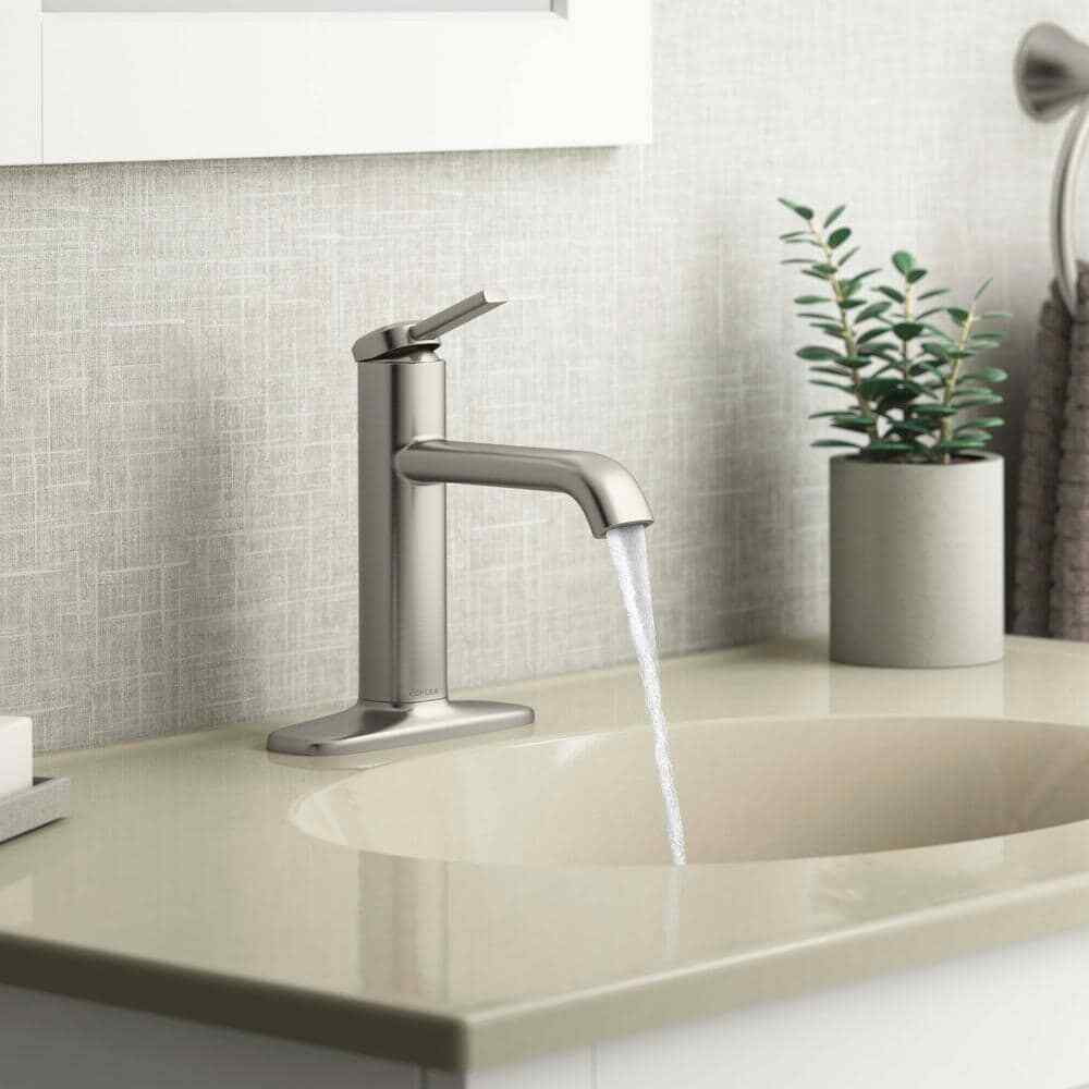 KOHLER Ashan Single Hole Single-Handle Bathroom Faucet in Vibrant Brushed Nickel