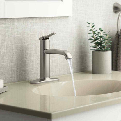 KOHLER Ashan Single Hole Single-Handle Bathroom Faucet in Vibrant Brushed Nickel