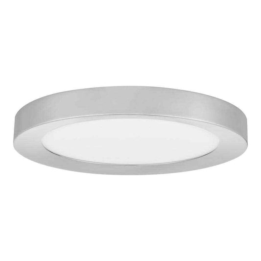 Home Decorators Calloway 15 in. Polished Nickel Integrated LED 5CCT Flush Mount