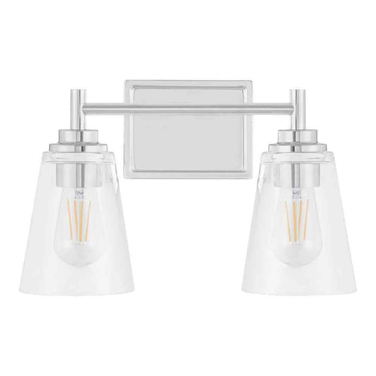 Hampton Bay Wakefield 15 in. 2-Light Chrome Modern Vanity Light
