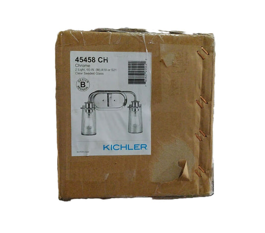 KICHLER Braelyn 14.75 in. 2-Light Chrome Vintage Bathroom Vanity Light
