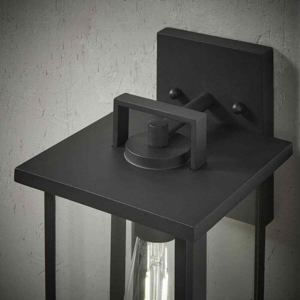 Hampton Bay Keswick Modern 1-Light Matte Black Hardwired Outdoor Wall Sconce