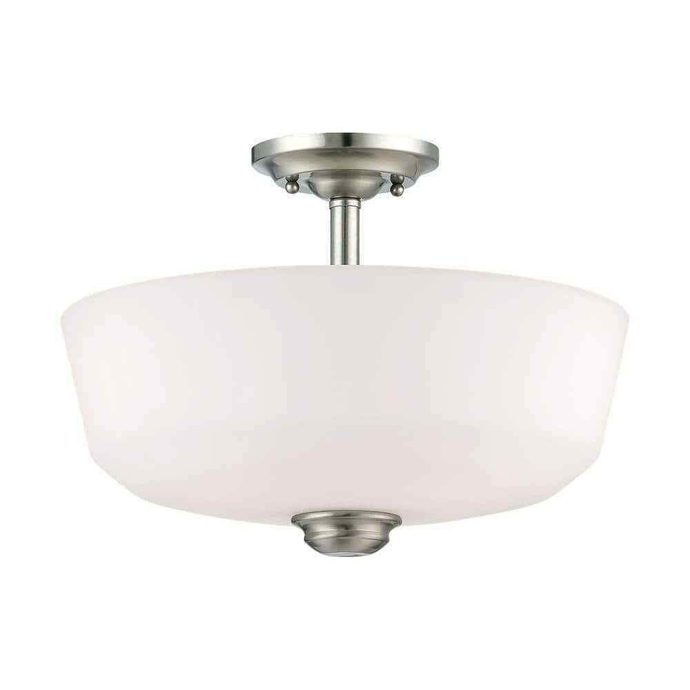 Millennium Lighting Cimmaron 2-Light Satin Nickel Semi Flush Mount