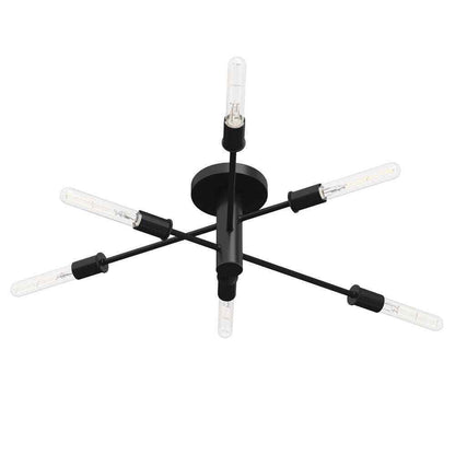 Nathan James Elmont Semi-Flush Mount 6-Light Sputnik Chandelier