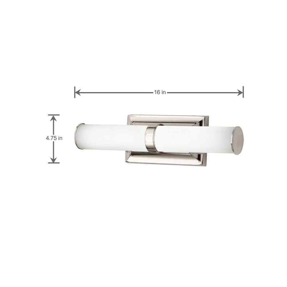 Home Decorators Rolande 60-Watt Equivalent Polished Nickel LED Vanity Light