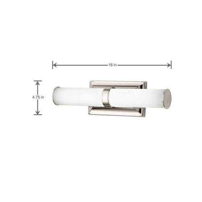 Home Decorators Rolande 60-Watt Equivalent Polished Nickel LED Vanity Light