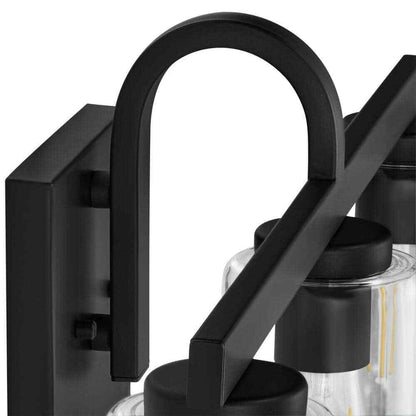 Hampton Bay Kendall Manor 22 in. 3 Light Matte Black Bathroom Vanity Light