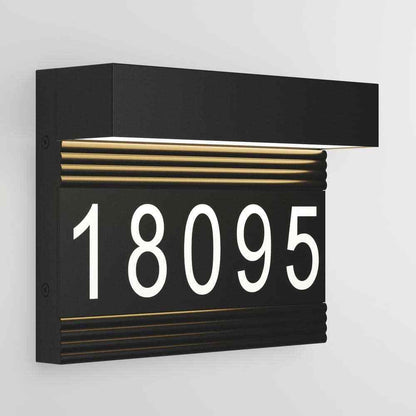 Artika Headline Address Name Black Modern Integrated LED Hardwired Porch Light