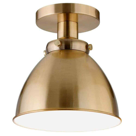 Meyer&Cross Madison 8 in. Brushed Brass Semi Flush Mount with Metal Shade