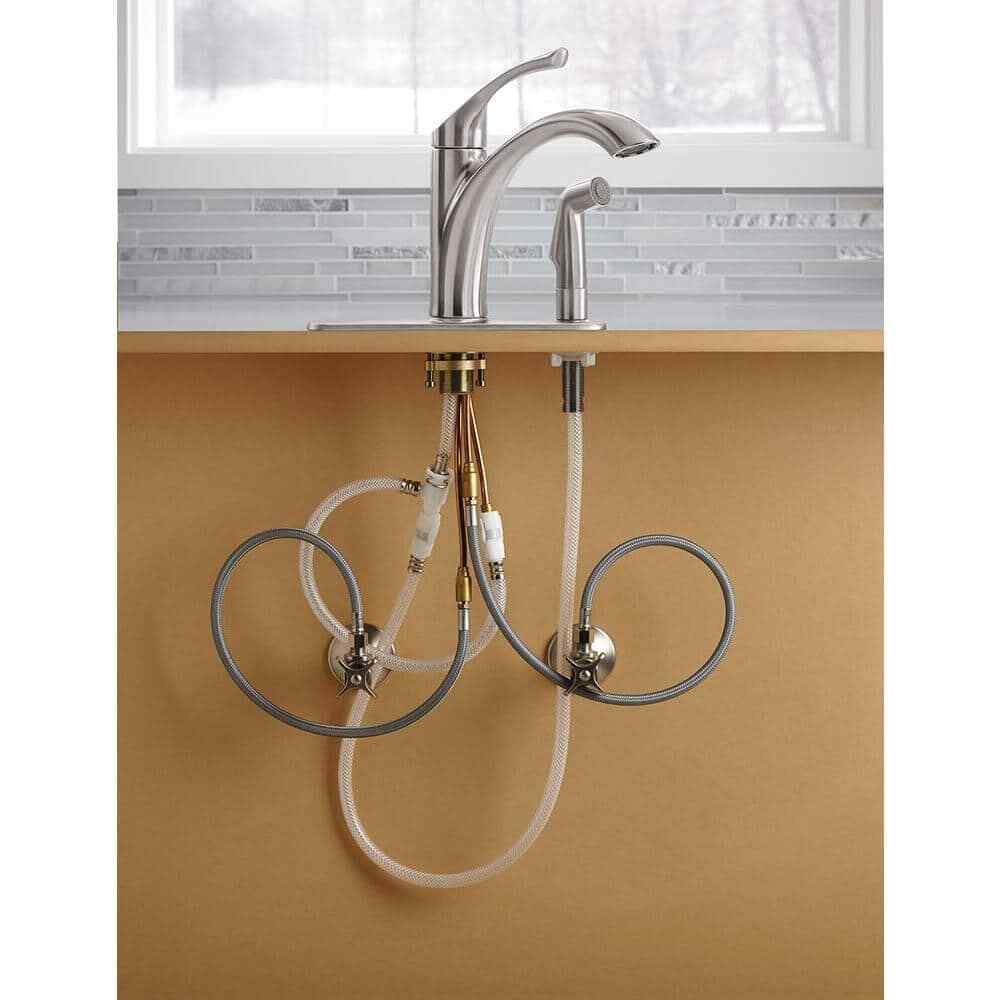 KOHLER Mistos Single-Handle Standard Kitchen Faucet w/ Side Sprayer