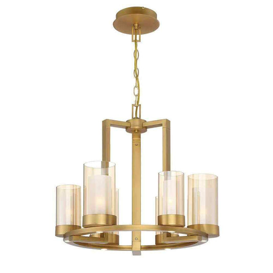 Home Decorators Collection Samantha 60-Watt 6-Light LED Brass Chandelier