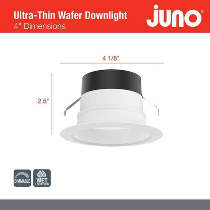 Juno E-Series 4" Selectable CCT Integrated LED Retrofit White Recessed Light