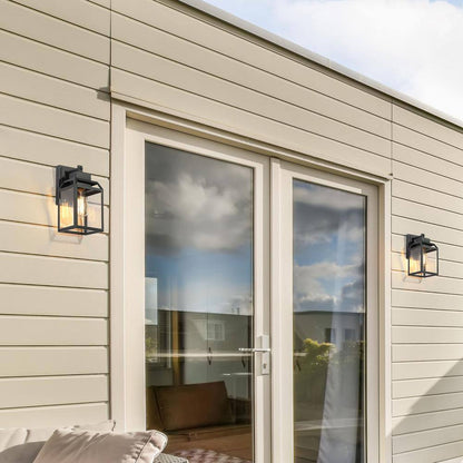 LNC Modern Black Outdoor Wall Sconce 1-Light Cage Rustic Outdoor Lighting