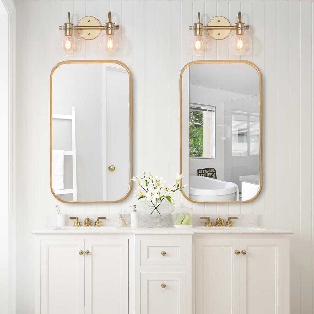 LNC Modern Light Gold Bathroom Vanity Light 2-Light Powder Room Wall Light