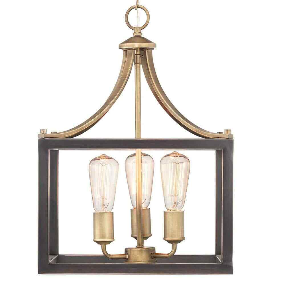 Hampton Bay Boswell Quarter Gold Farmhouse Chandelier w/ Wood Accents