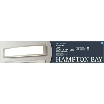 Hampton Bay Woodbury 24.5 in. Brushed Nickel Linear LED Vanity Light Bar