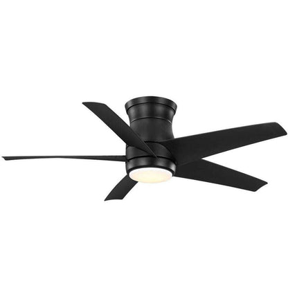 Hampton Bay Mena 44 in. White, Integrated LED Matte Black Hugger Ceiling Fan