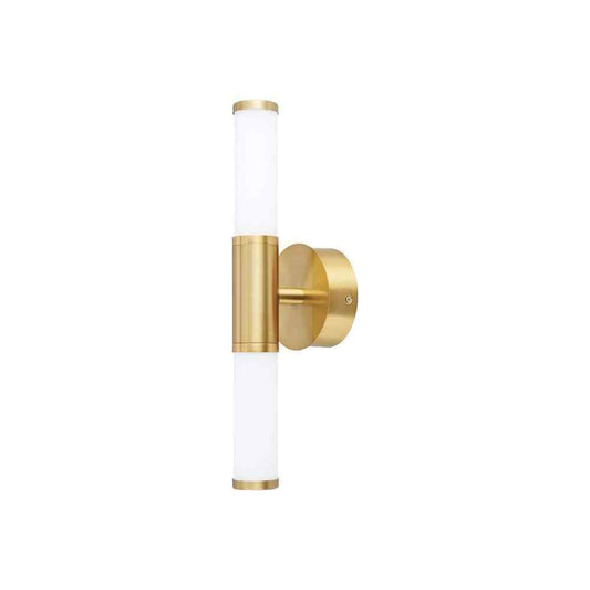 Eglo Palmera Brushed Gold LED Bathroom Vanity Light with Etched Glass Shades