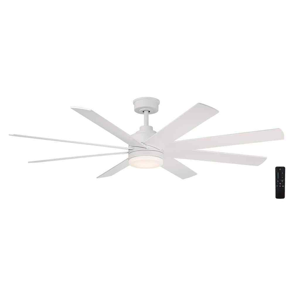 Home Decorators Celene 62 in. Integrated LED Indoor/Outdoor White Ceiling Fan