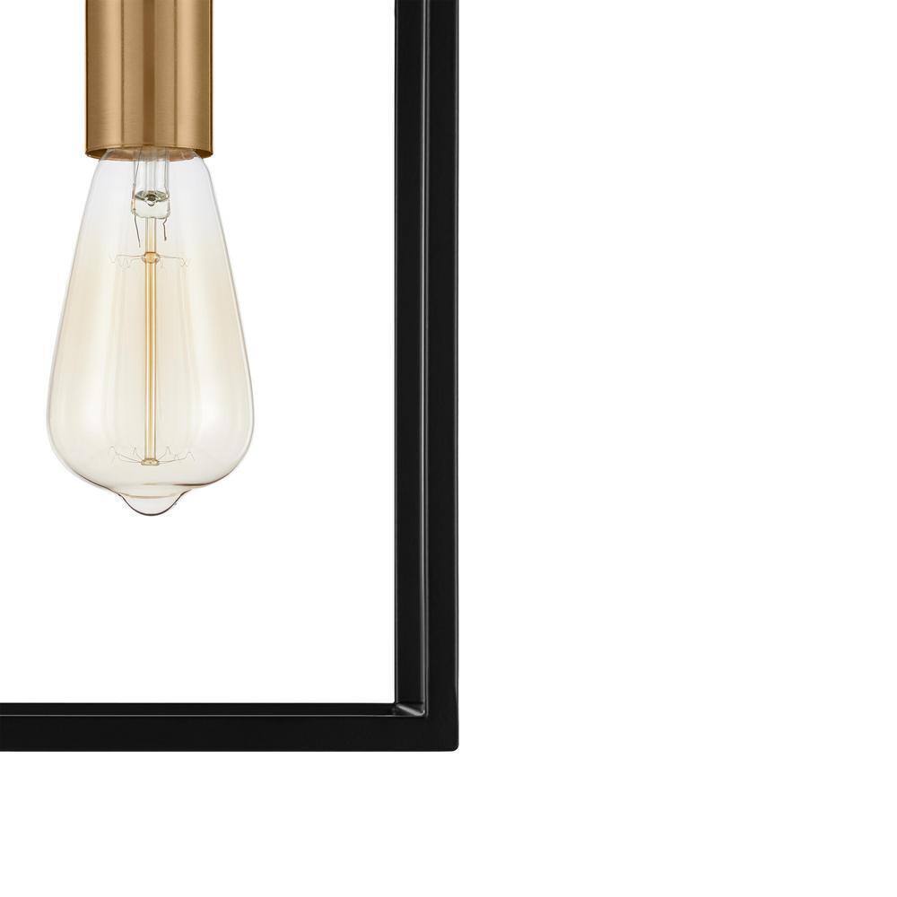 Home Decorators Rollins 1-Light Black Cage Mini Pendant Light for Kitchen