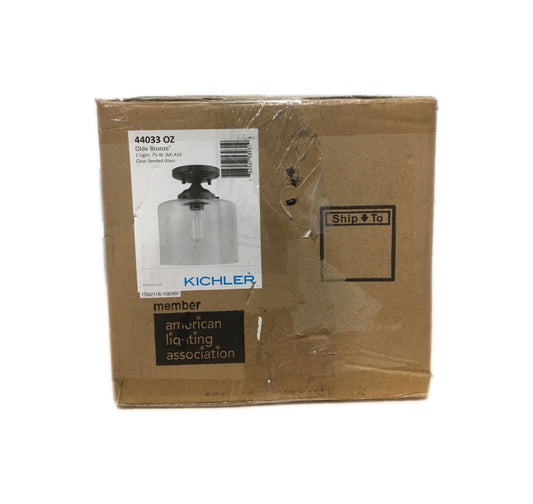 KICHLER Winslow 1-Light Olde Bronze Contemporary Semi-Flush Mount Ceiling Light