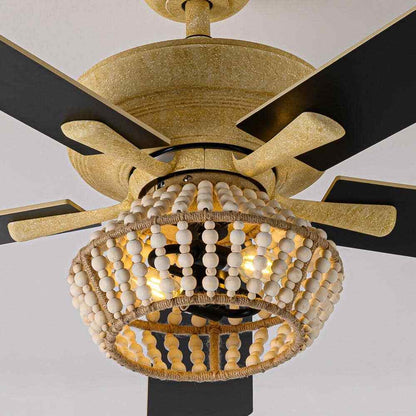 Flint Garden 52 in. Weathered Gold Ceiling Fan w/ Light Kit and Remote Control