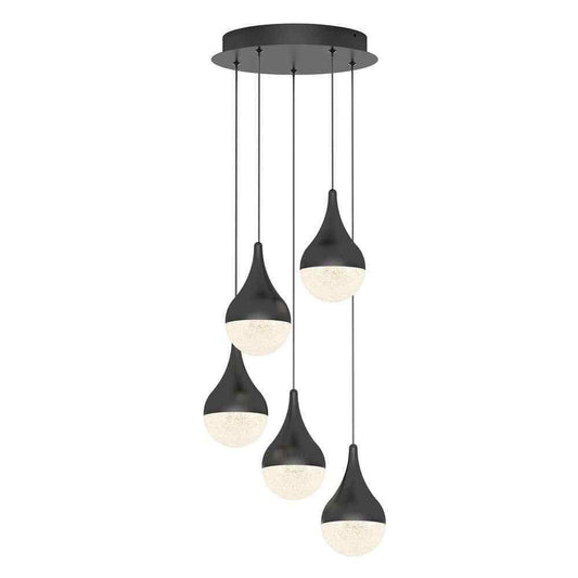 Artika Glitzer Black Modern LED Pendant Light Fixture for Dining Room or Kitchen