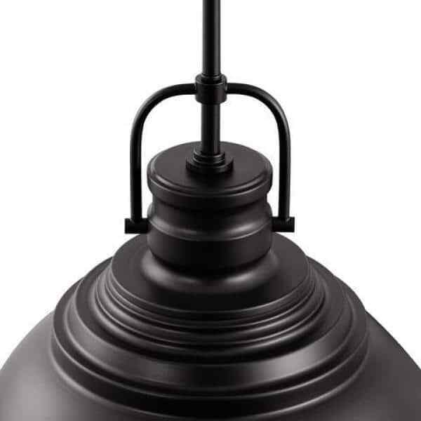 Home Decorators Collection Shelston 13 in. Black Farmhouse Pendant Light Fixture