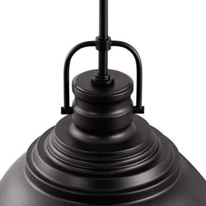 Home Decorators Collection Shelston 13 in. Black Farmhouse Pendant Light Fixture