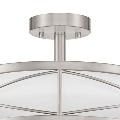 Home Decorators Thayer 8.5 in. Satin Nickel Semi Flush Mount, Ceiling Light