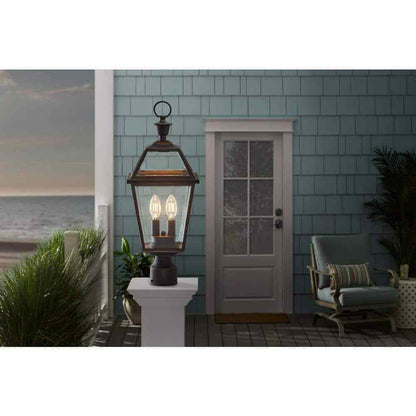 Home Decorators Glenneyre 8-5/8 in. W 2-Light Oil-Rubbed Bronze Outdoor Post
